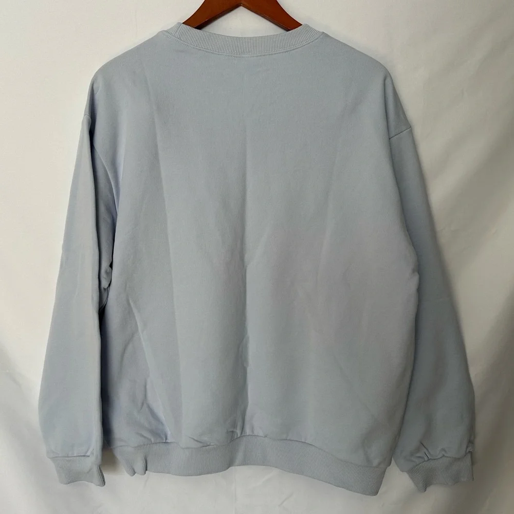 Alo Yoga Crewneck Sweatshirt Ice Blue Logo Pullover